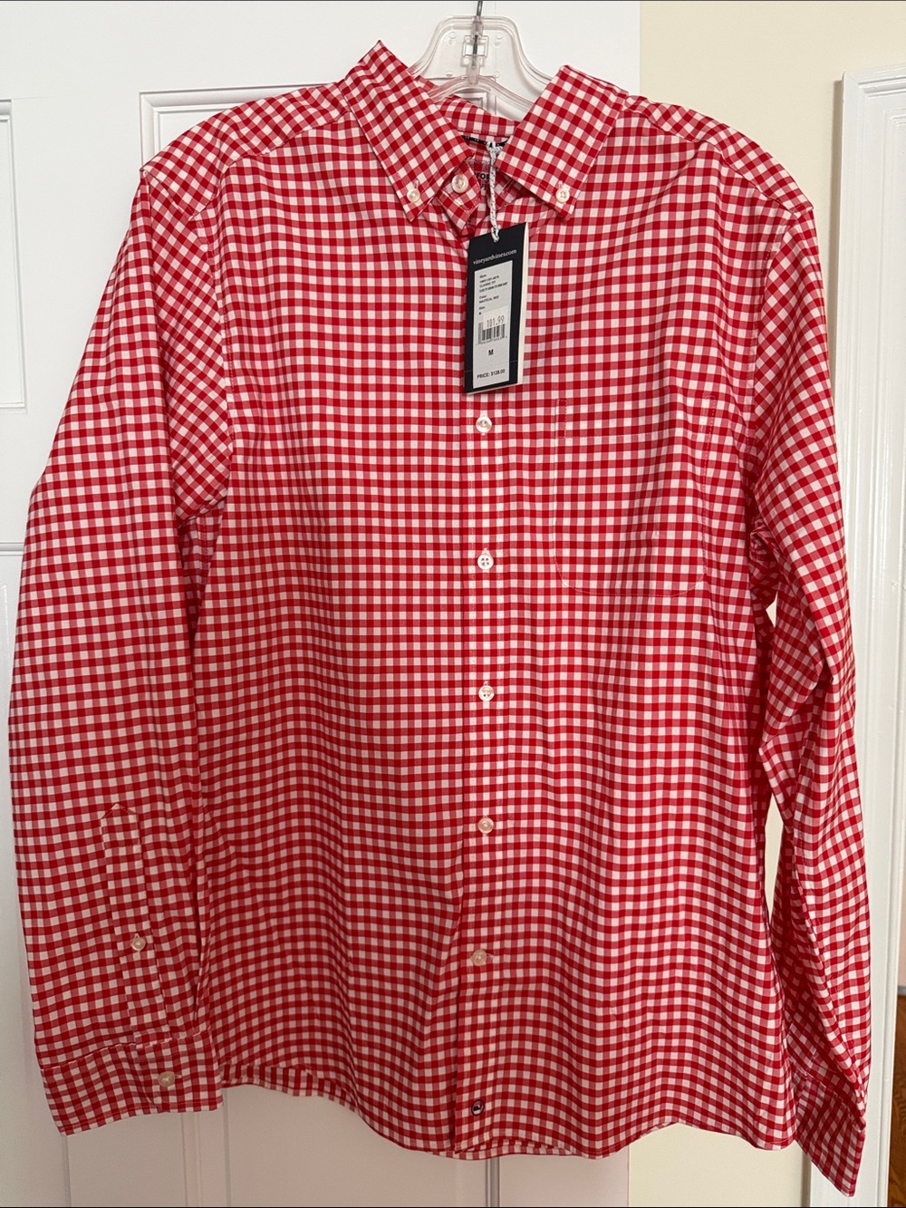 Vineyard Vines Red & White Gingham Button-Down Shirt